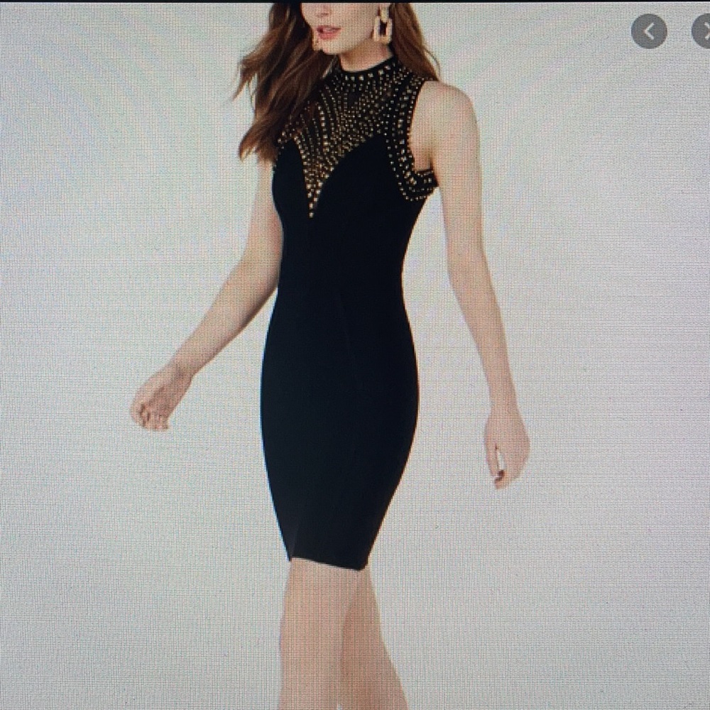 Marciano studded open-back bodycon dress